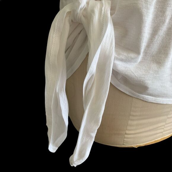 Michael Stars white supima cotton o/s side tie long sleeve tunic top nwot - Picture 2 of 6